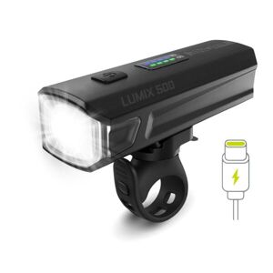 One LUMIX 500 Přední světlo na kolo, černá, velikost