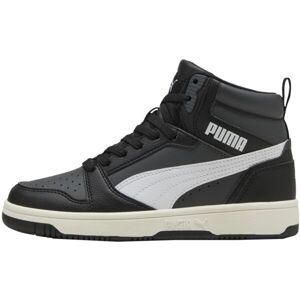 Puma REBOUND V6 MID JR Dětské kotníkové tenisky, černá, velikost 37