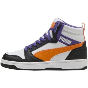 Puma REBOUND V6 MID JR Dětské kotníkové tenisky, bílá, velikost 36