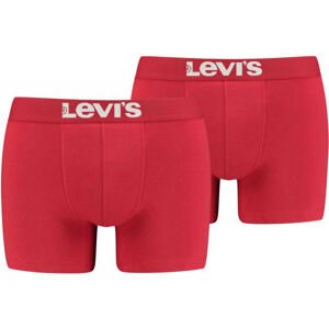 Levi's® MEN SOLID BASIC BOXER 2P Pánské boxerky, červená, velikost XXL