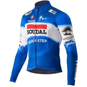 Castelli QUICK STEP LS THERMAL Pánský cyklistický dres, modrá, velikost